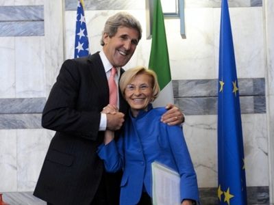 Secretary of State John Kerry, the Italian Foreign Minister Emma Bonino
