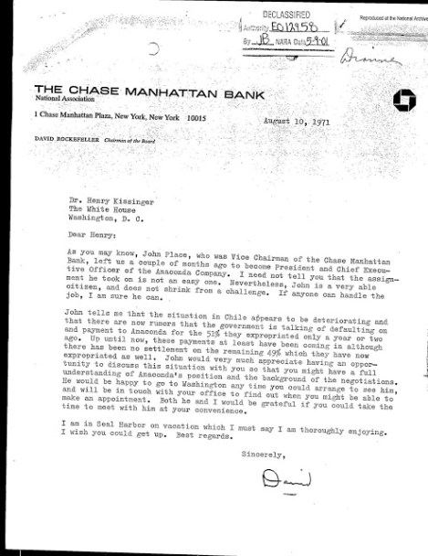 The Chase Manhattan Bank /Anaconda - Kissinger