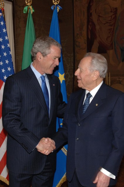 Il Presidente Carlo Azeglio Ciampi con il Presidente degli U.S.A. George W. Bush