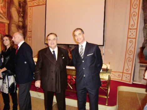Marcello Lopez con Giancarlo Elia Valori - presso Palazzo Giustiniani - Rome, Italy.